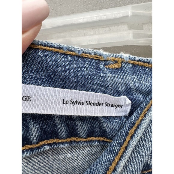 Frame Denim Heritage Le Sylvie Slender Straight Jeans High Rise Med Wash Sz 23 - Picture 11 of 15